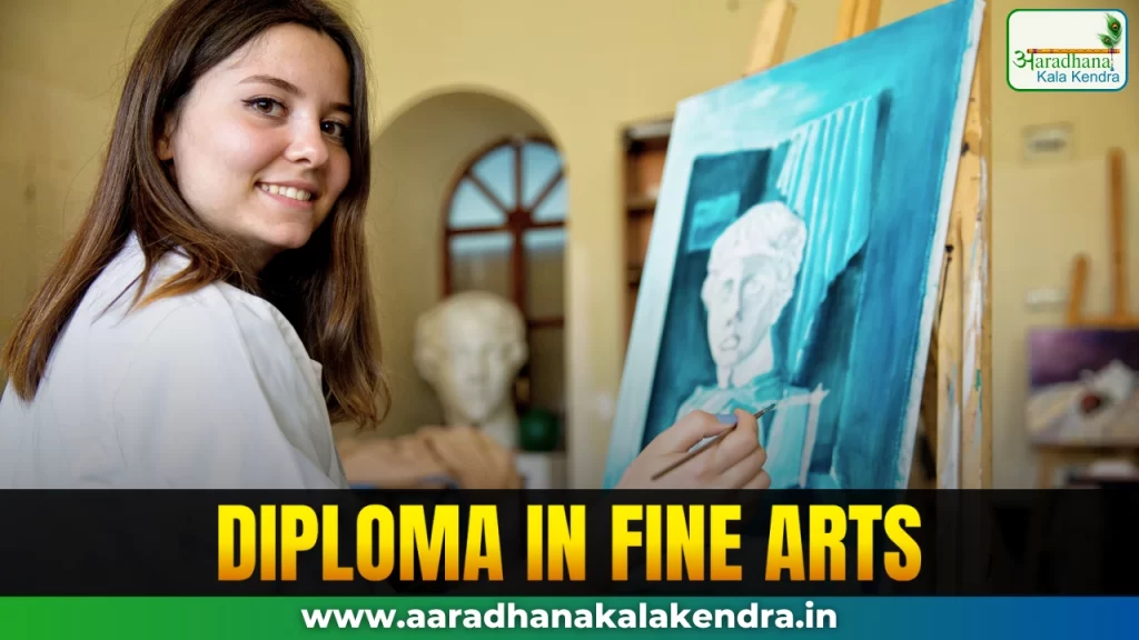 Hands painting with fine arts materials representing a Diploma in Fine Arts